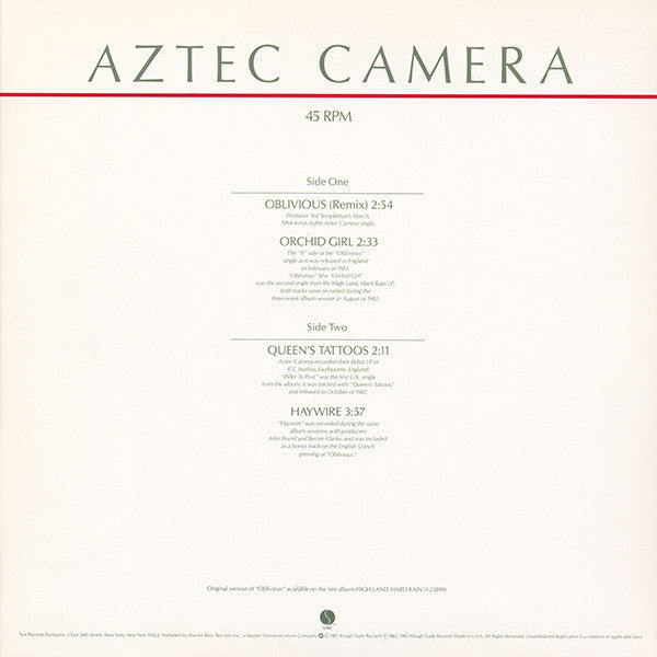 Aztec Camera : Oblivious (12")