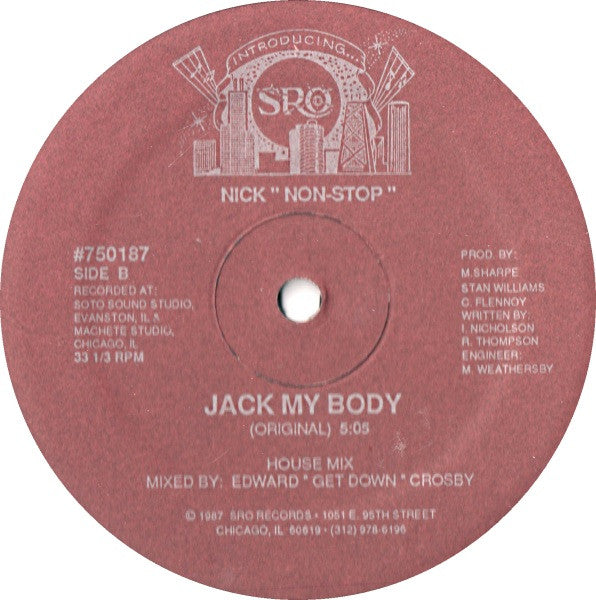 Nick "Non Stop" : Jack My Body (12")