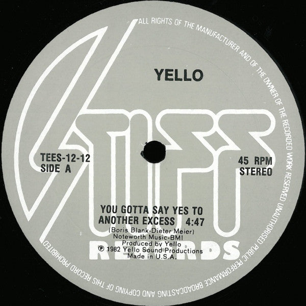 Yello : You Gotta Say Yes To Another Excess (12", Single)