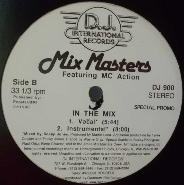 Mix Masters Featuring MC Action / Jack N. House : In The Mix / I Got To Go To Work (12", Promo)