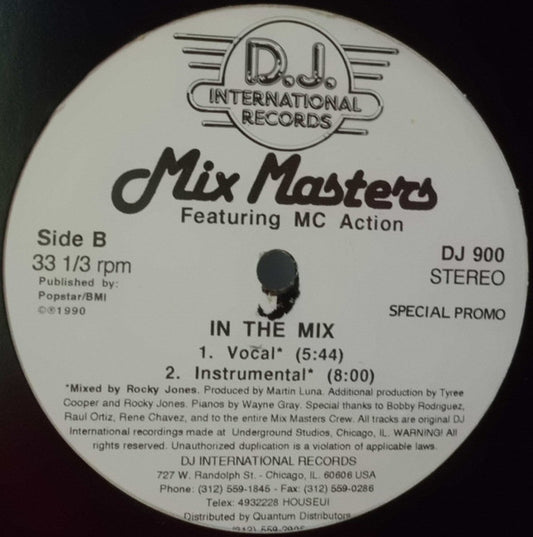 Mix Masters Featuring MC Action / Jack N. House : In The Mix / I Got To Go To Work (12", Promo)