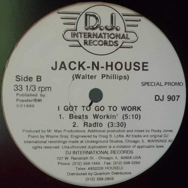 Mix Masters Featuring MC Action / Jack N. House : In The Mix / I Got To Go To Work (12", Promo)