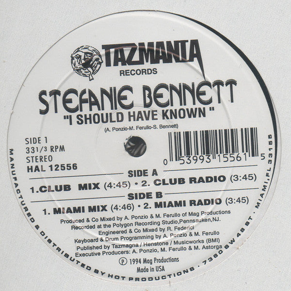 Stefanie Bennett : I Should Have Known (12")