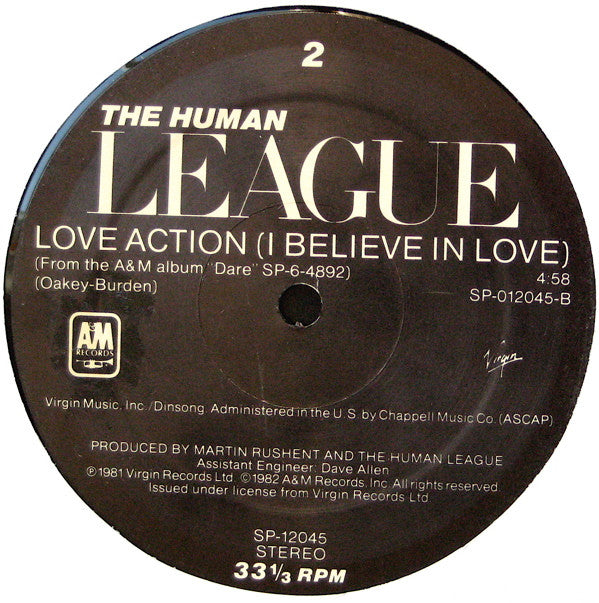 The Human League : Don't You Want Me (Special Extended Dance Mix) / Love Action (I Believe In Love) (12")