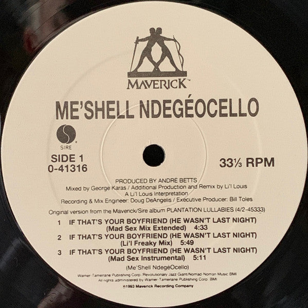 Me'Shell NdegéOcello : If That's Your Boyfriend (He Wasn't Last Night) (12", Maxi)