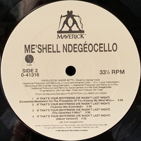 Me'Shell NdegéOcello : If That's Your Boyfriend (He Wasn't Last Night) (12", Maxi)