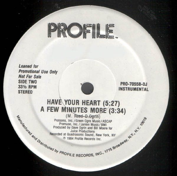 Fresh 3 MC's : Have Your Heart / A Few Minutes More (12", Promo)