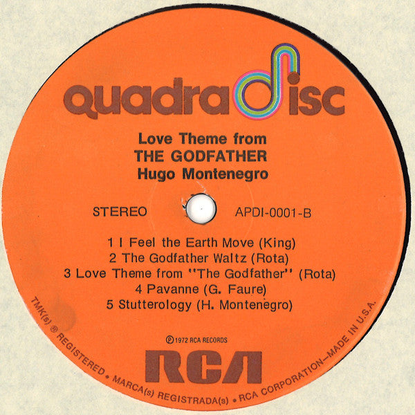 Hugo Montenegro : Love Theme From The Godfather (LP, Album, Ind)