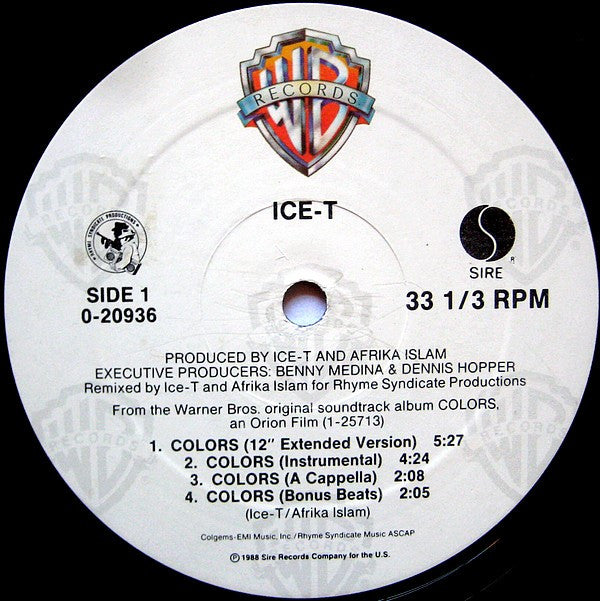 Ice-T : Colors (12", Maxi)