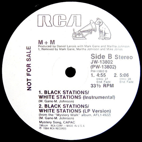 M + M : Black Stations / White Stations (12", Promo)