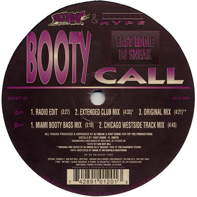 "Fast" Eddie Smith / DJ Sneak : Booty Call (12")