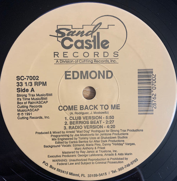 Edmond : Come Back To Me (12")