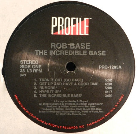 Rob Base : The Incredible Base (LP, Album)