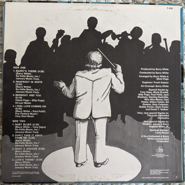 The Love Unlimited Orchestra* : Rhapsody In White (LP, Album, Ter)