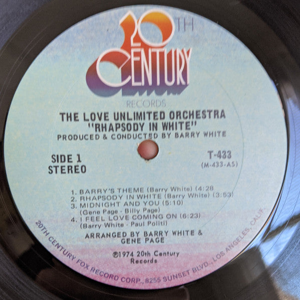 The Love Unlimited Orchestra* : Rhapsody In White (LP, Album, Ter)