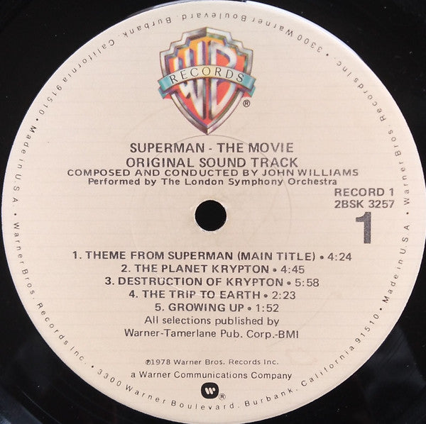 John Williams (4) : Superman The Movie (Original Sound Track) (2xLP, Album)