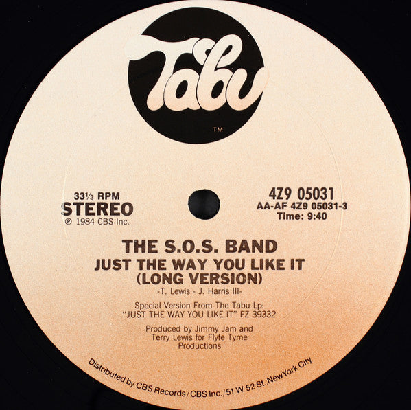 The S.O.S. Band : Just The Way You Like It (12", Car)