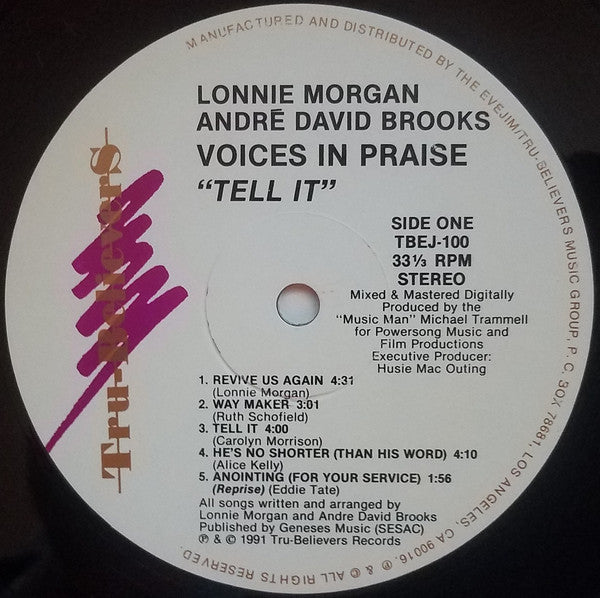 Lonnie Morgan, David Andre Brooks, Voices In Praise (2) : Tell It (LP)