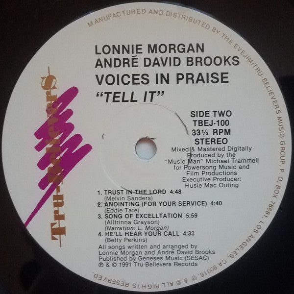 Lonnie Morgan, David Andre Brooks, Voices In Praise (2) : Tell It (LP)