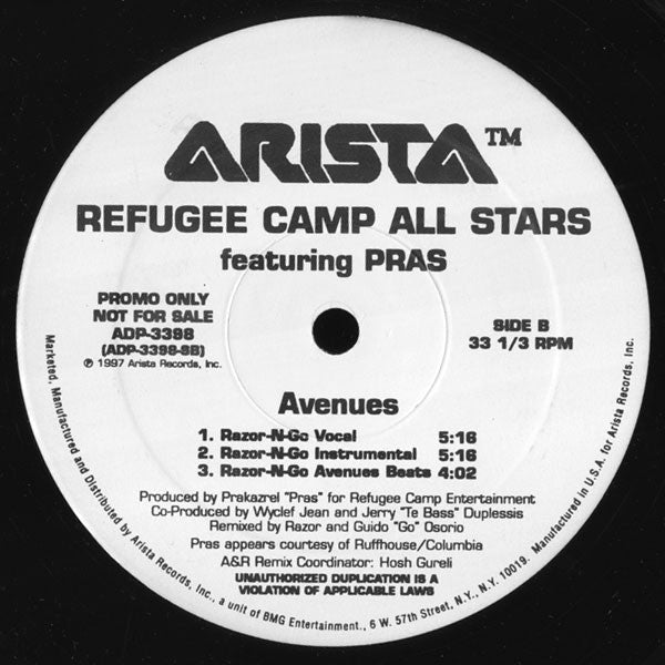 Refugee Camp All Stars Featuring Pras Michel : Avenues (12", Promo)