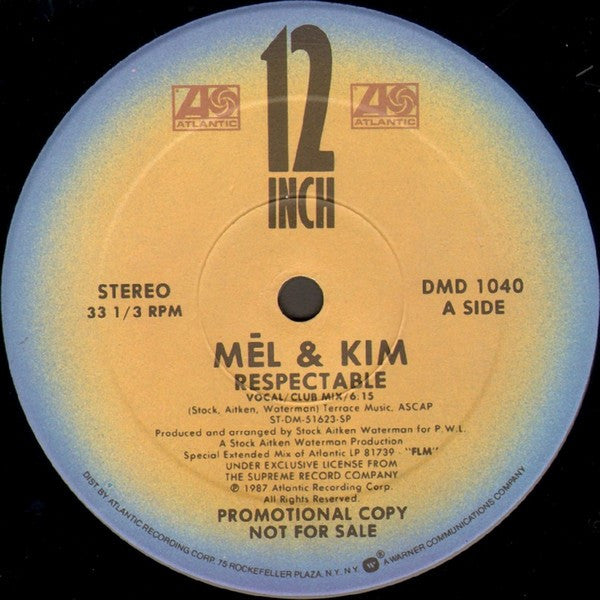 Mel & Kim : Respectable (12", Promo)