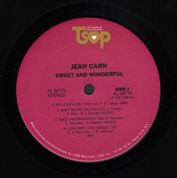 Jean Carn : Sweet And Wonderful (LP, Album)