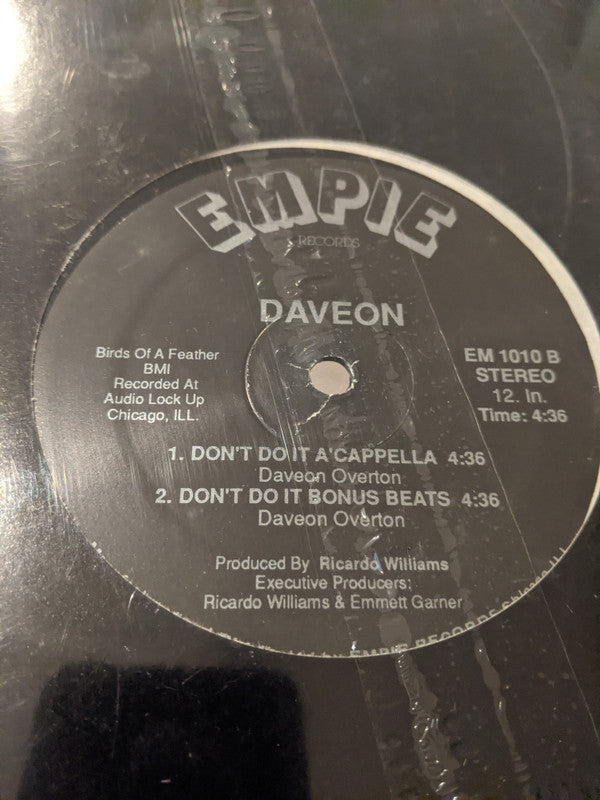 Daveon Overton : Don't Do It (12")