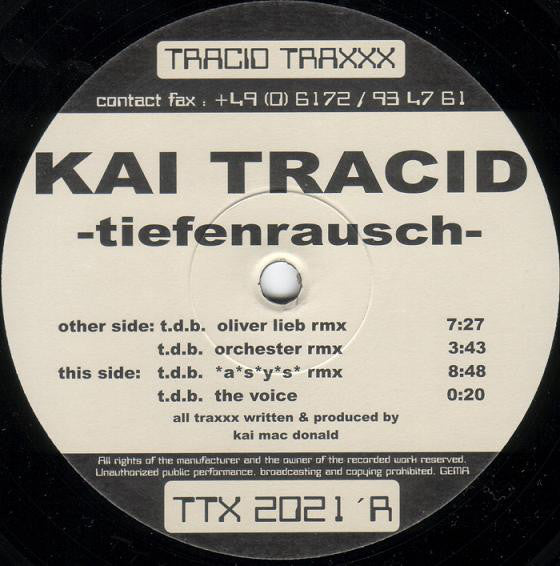Kai Tracid : Tiefenrausch (Remix) (12")