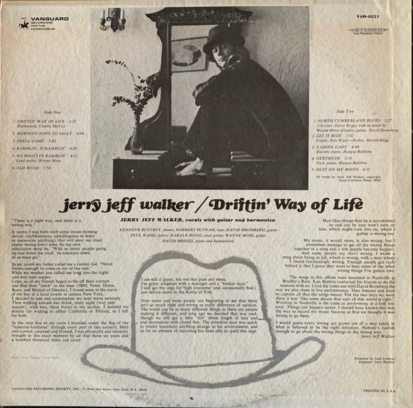 Jerry Jeff Walker : Driftin' Way Of Life (LP, Album)