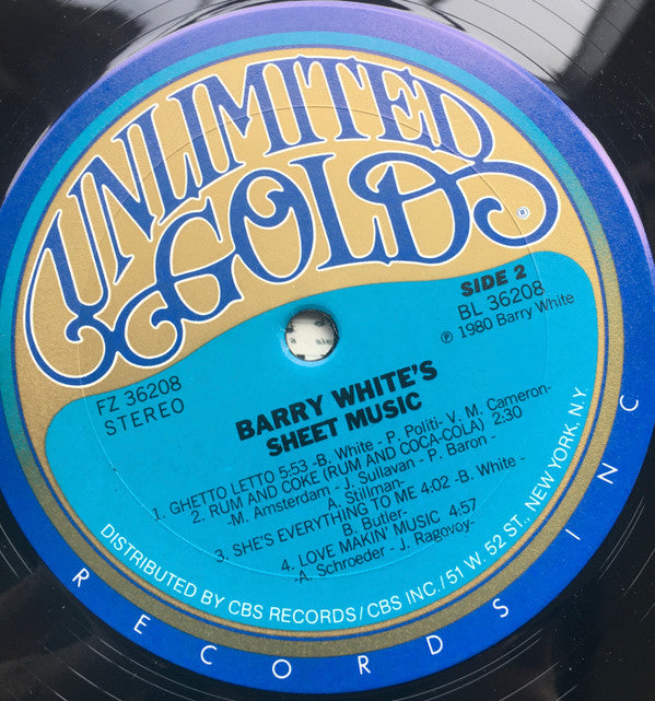 Barry White : Barry White's Sheet Music (LP, Album, Pit)