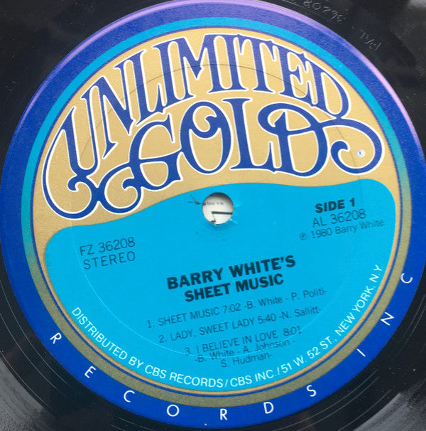 Barry White : Barry White's Sheet Music (LP, Album, Pit)