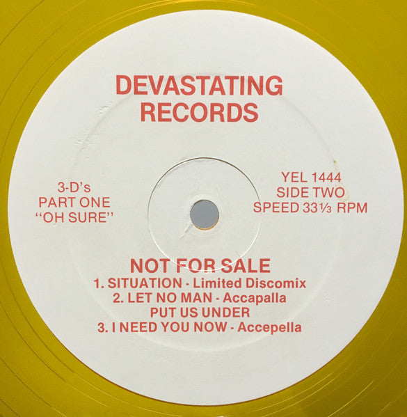Various : 3-D's Part One "Oh Sure" (12", Comp, Unofficial, Yel)