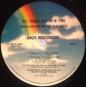 Harold Melvin And The Blue Notes : All Things Happen In Time (LP, Album, Pin)