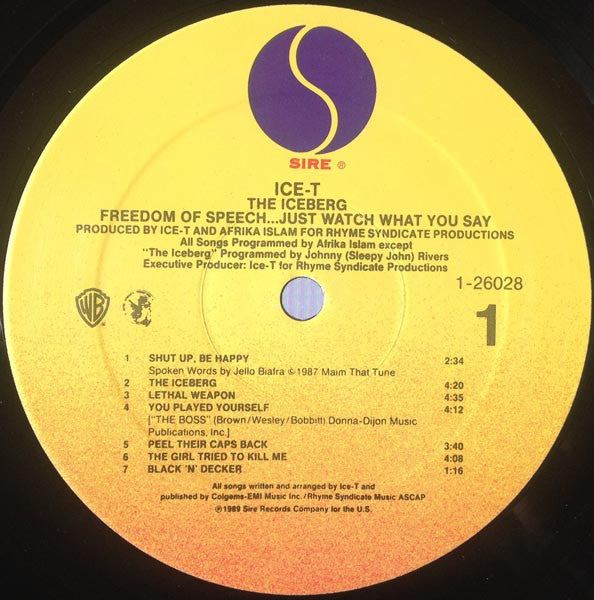 Ice-T : The Iceberg (Freedom Of Speech... Just Watch What You Say) (LP, Album)