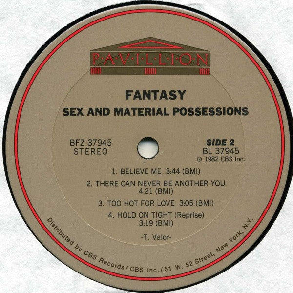 Fantasy (2) : Sex And Material Possessions (LP, Album)