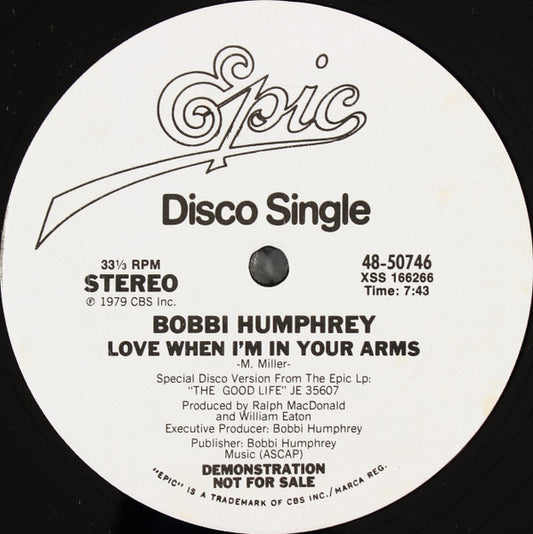 Bobbi Humphrey : Love When I'm In Your Arms (12", Single, Promo)