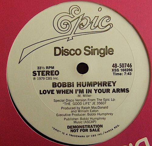 Bobbi Humphrey : Love When I'm In Your Arms (12", Single, Promo)