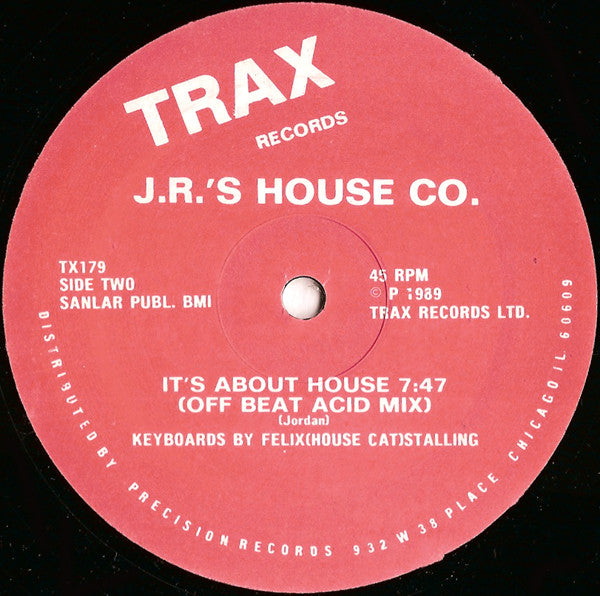 J.R. House Company : It's About House (12")