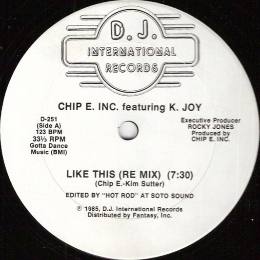 Chip E. Featuring K. Joy : Like This (12", Bla)