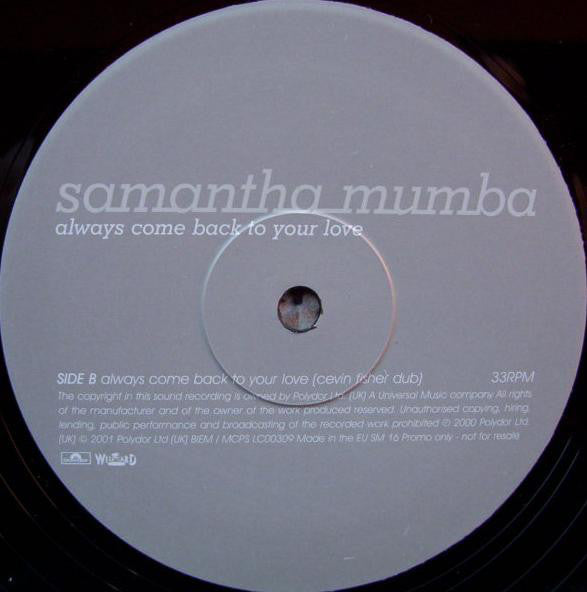 Samantha Mumba : Always Come Back To Your Love (2x12", Promo)