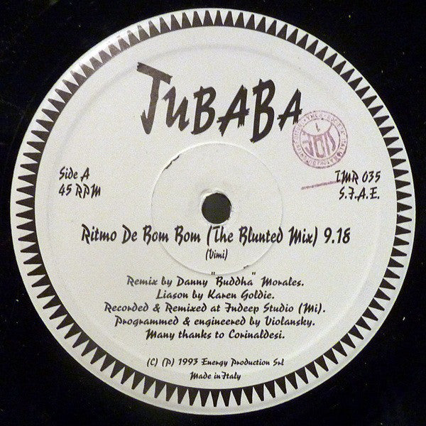 Jubaba : Ritmo De Bom Bom (12")