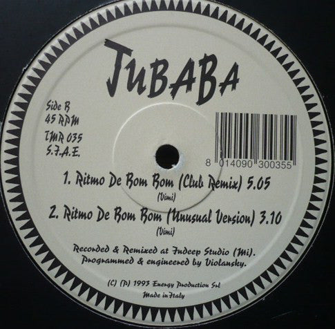 Jubaba : Ritmo De Bom Bom (12")