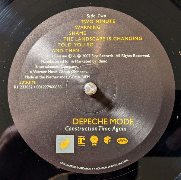 Depeche Mode : Construction Time Again (LP, Album, RE, RM, Gat)