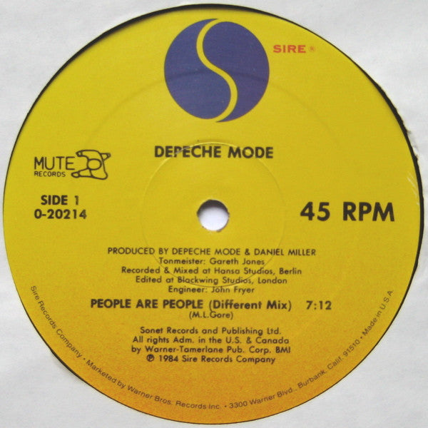 Depeche Mode : People Are People (Different Mix) (12", Maxi)