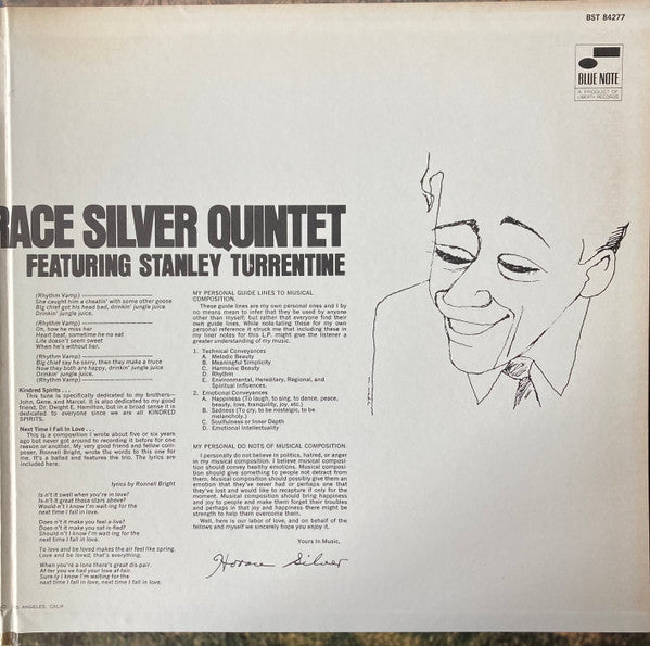 The Horace Silver Quintet Featuring Stanley Turrentine : Serenade To A Soul Sister (LP, Album, Gat)