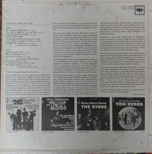 The Byrds : The Byrds' Greatest Hits (LP, Comp)