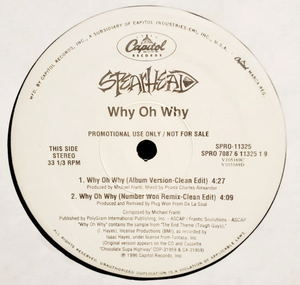 Spearhead : Why Oh Why (12", Promo)