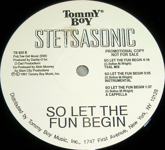 Stetsasonic : So Let The Fun Begin / Hip Hop Band (12", Promo)