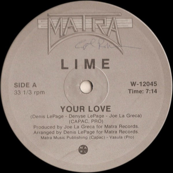 Lime (2) : Your Love (12", RE)