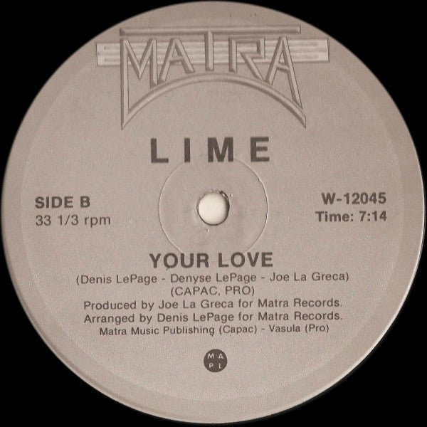 Lime (2) : Your Love (12", RE)